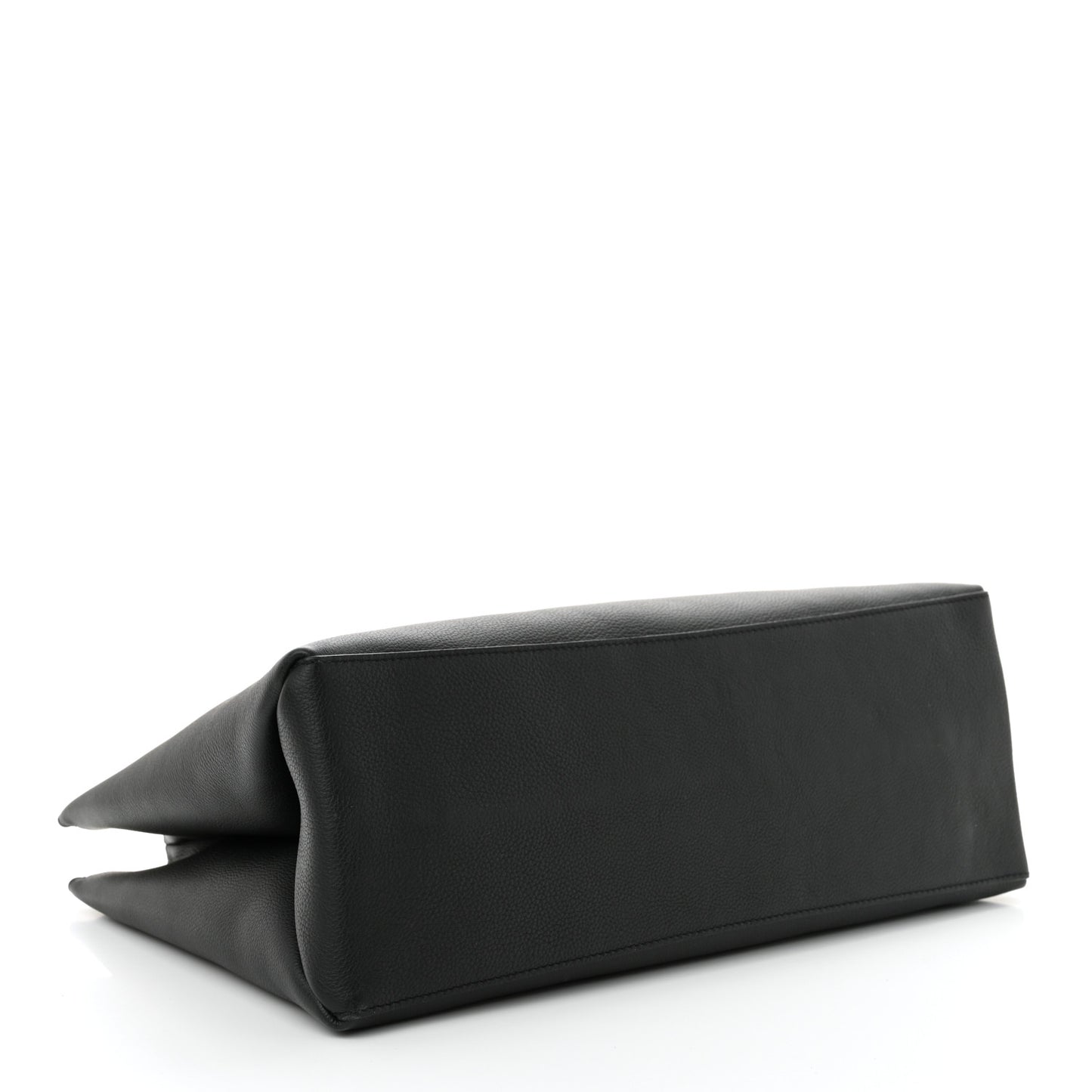 Grained Calfskin Lockme Shopper Black