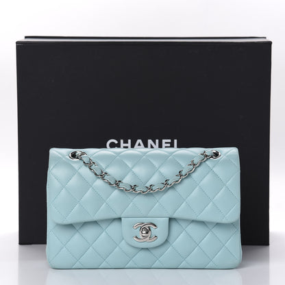 Chanel Lambskin Quilted Small Double Flap Light Blue 11 of 11