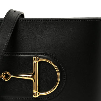 Gucci Arabella Calfskin Horsebit 73 Medium Bucket Bag Black 8 of 10