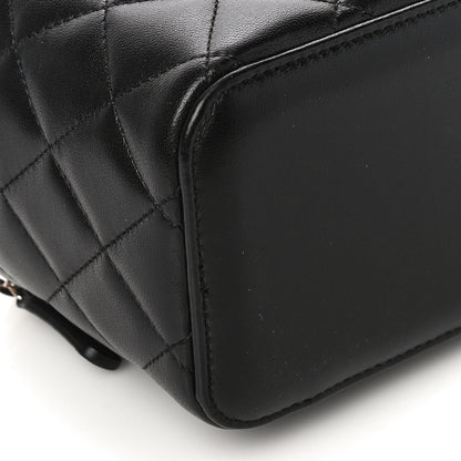 Chanel Lambskin Quilted Small Top Handle Vanity Case With Chain Black 9 of 11