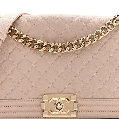 Chanel Caviar Quilted Medium Boy Flap Nude 8 of 10
