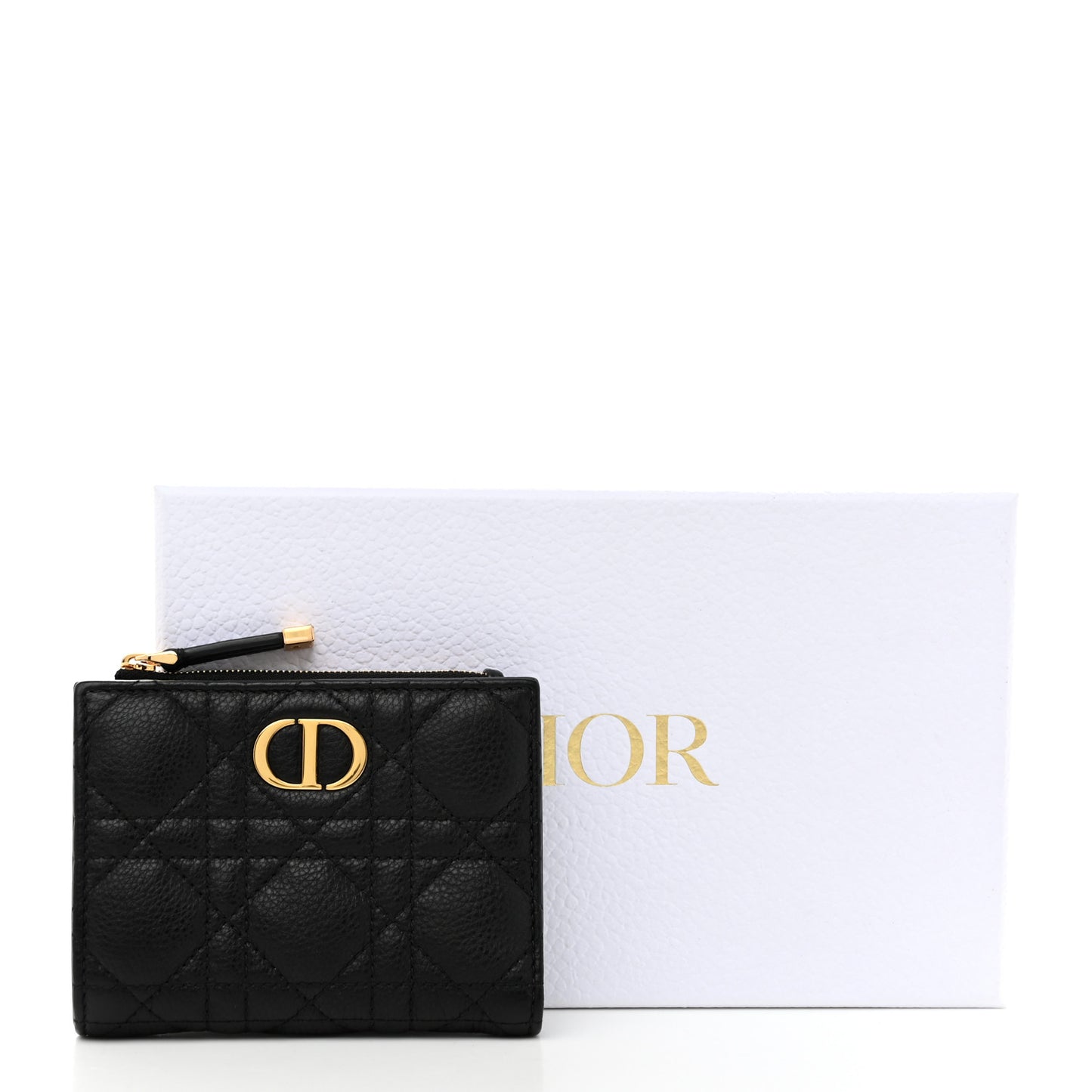 Grained Calfskin Supple Cannage Caro Dahlia Wallet Black
