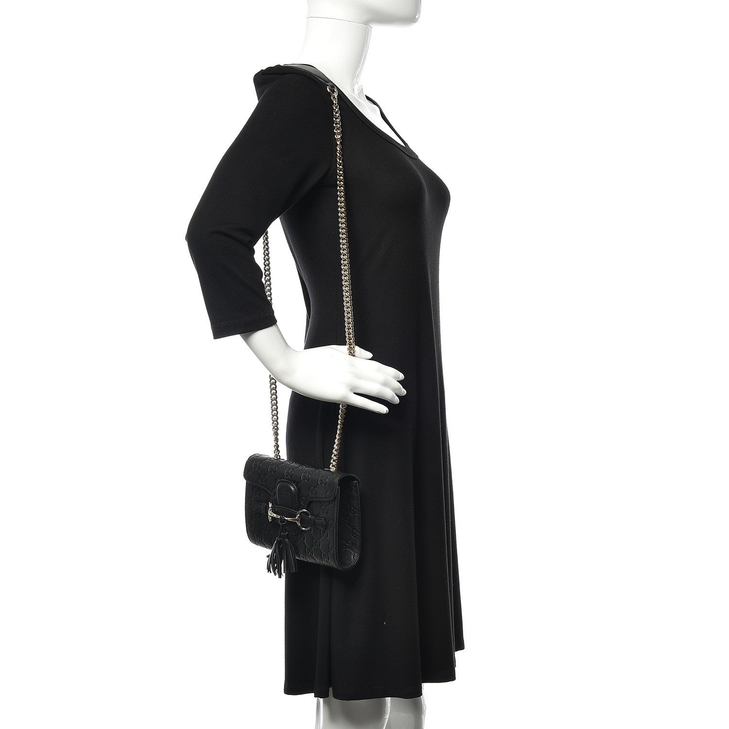 Gucci Guccissima Mini Emily Shoulder Bag Black 2 of 13