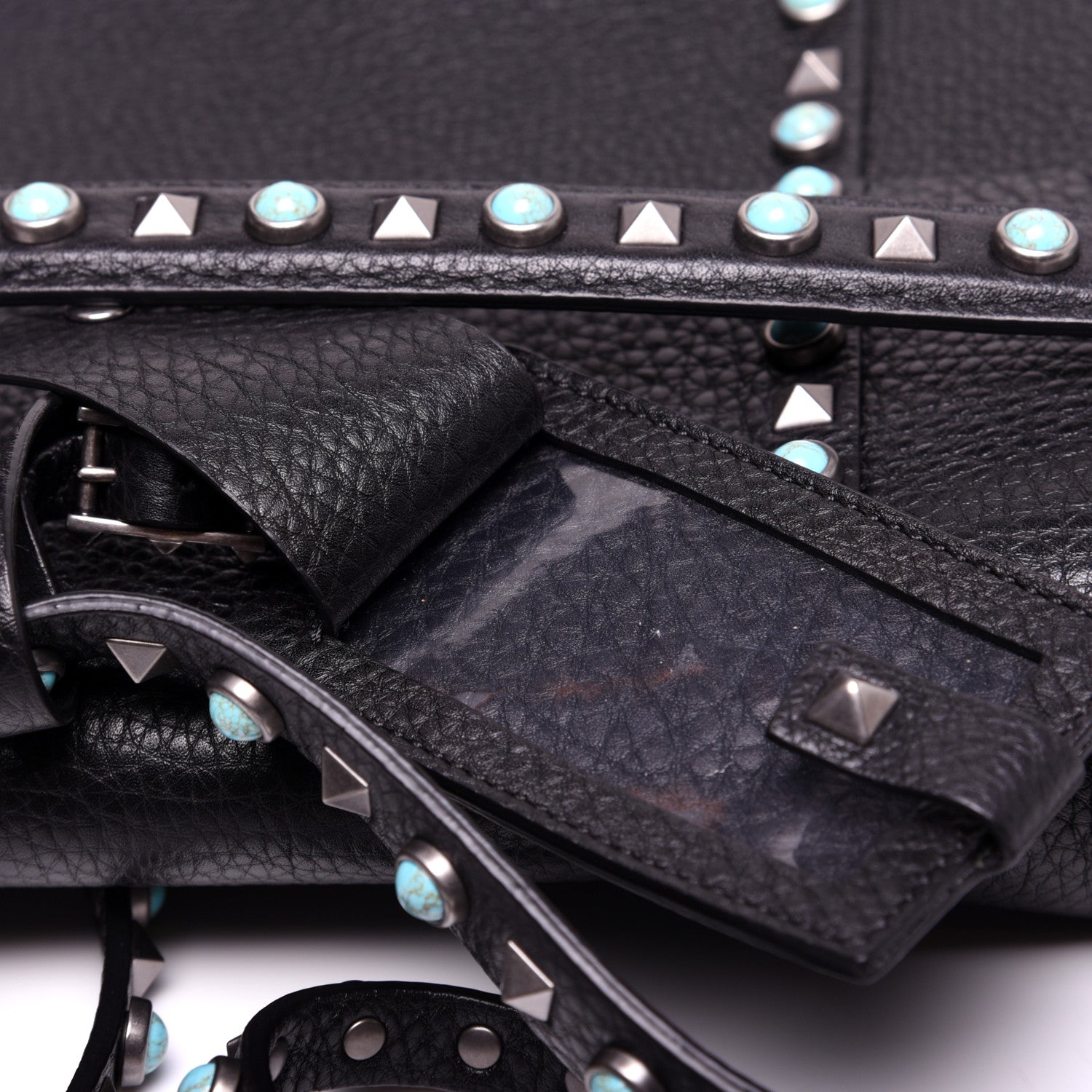 Valentino Garavani Alce Calfskin My Rockstud Rolling Frame Bag Black 11 of 15