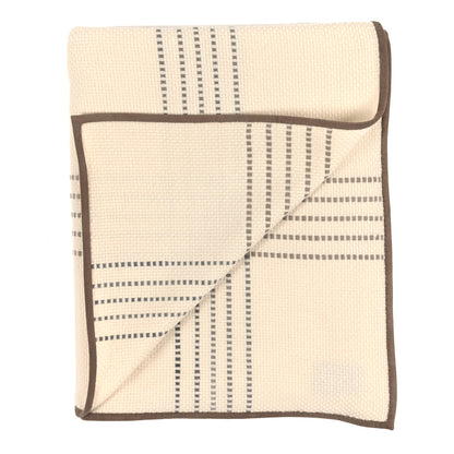 Hermes Cashmere Woven Suede Goatskin Pique-Nique Blanket 2 of 4