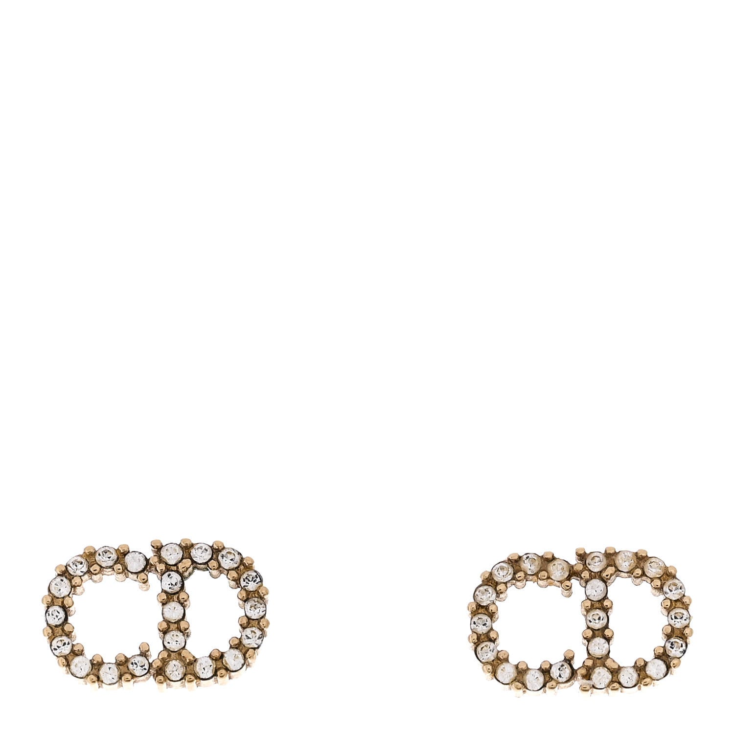 Christian Dior Crystal Clair D Lune Earrings Gold 1 of 4