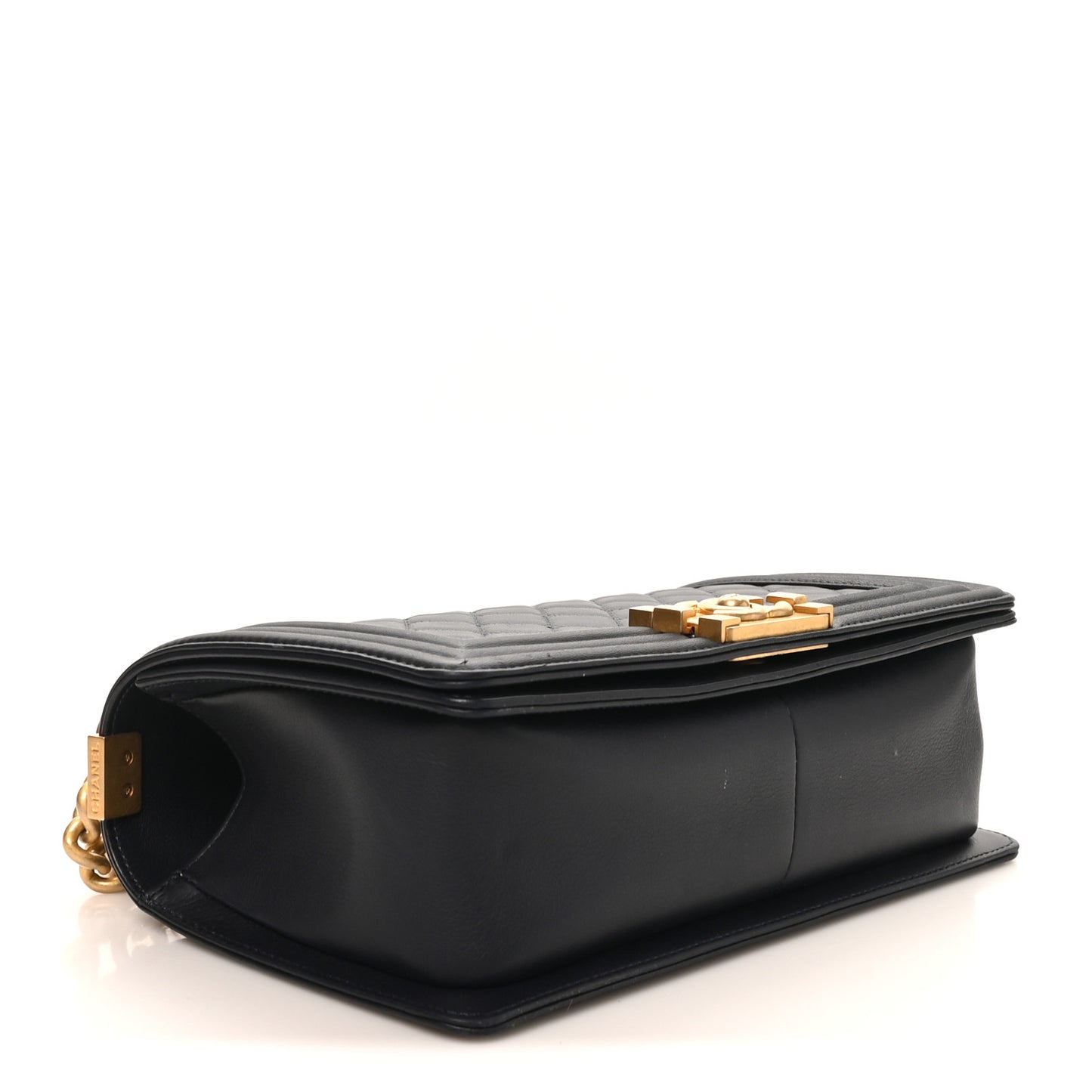 Lambskin Quilted Medium Boy Flap Dark Navy