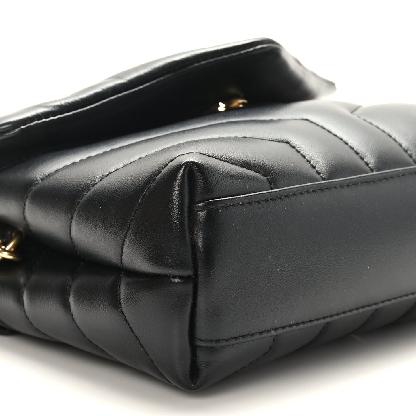 Calfskin Y Quilted Monogram Toy Loulou Crossbody Bag Black