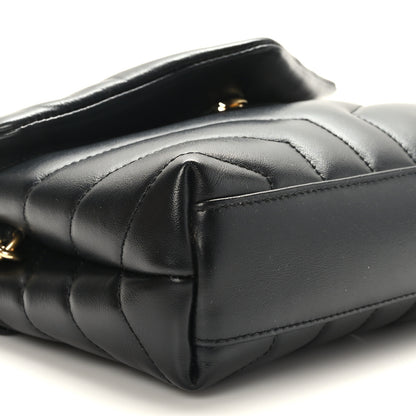 Saint Laurent Calfskin Y Quilted Monogram Toy Loulou Crossbody Bag Black 8 of 10