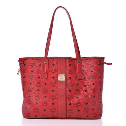 MCM Visetos Medium Liz Reversible Shopper Tote Ruby Red 5 of 20