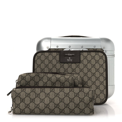 Gucci GG Supreme Monogram Aluminum Porter Beauty Case Silver 3 of 16