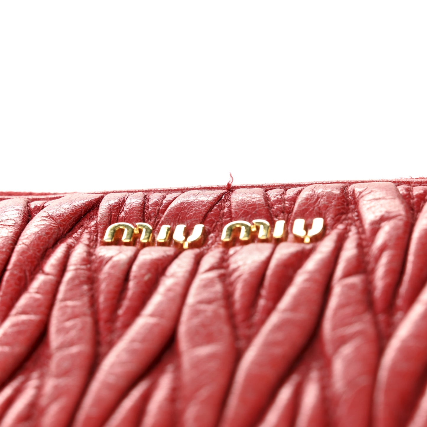 Nappa Matelasse Double Zip Pochette Clutch Rosso