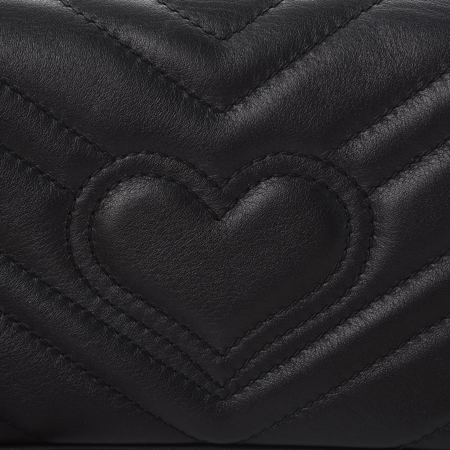 Calfskin Matelasse Super Mini GG Marmont Shoulder Bag Black