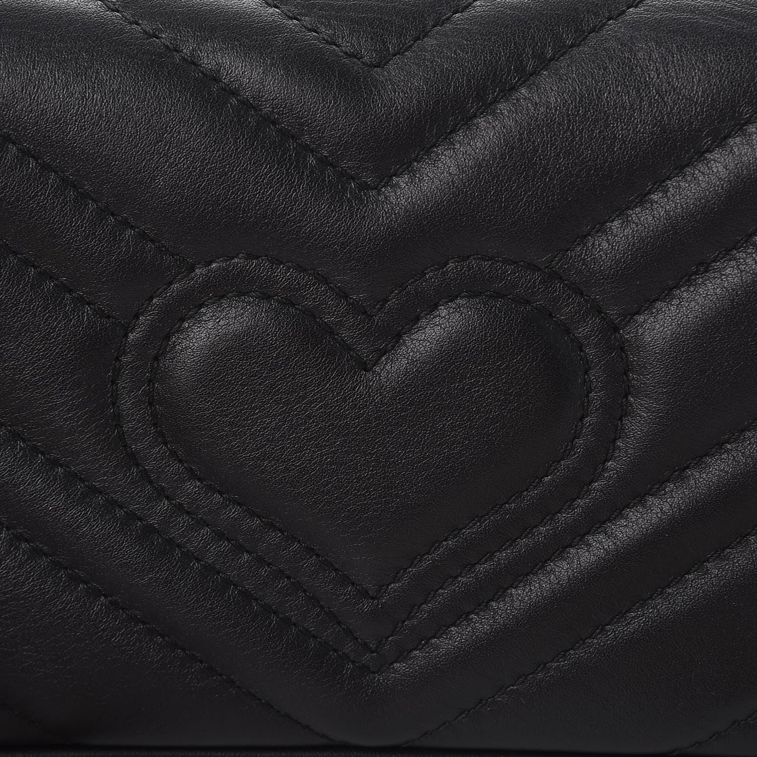 Gucci Calfskin Matelasse Super Mini GG Marmont Shoulder Bag Black 9 of 9