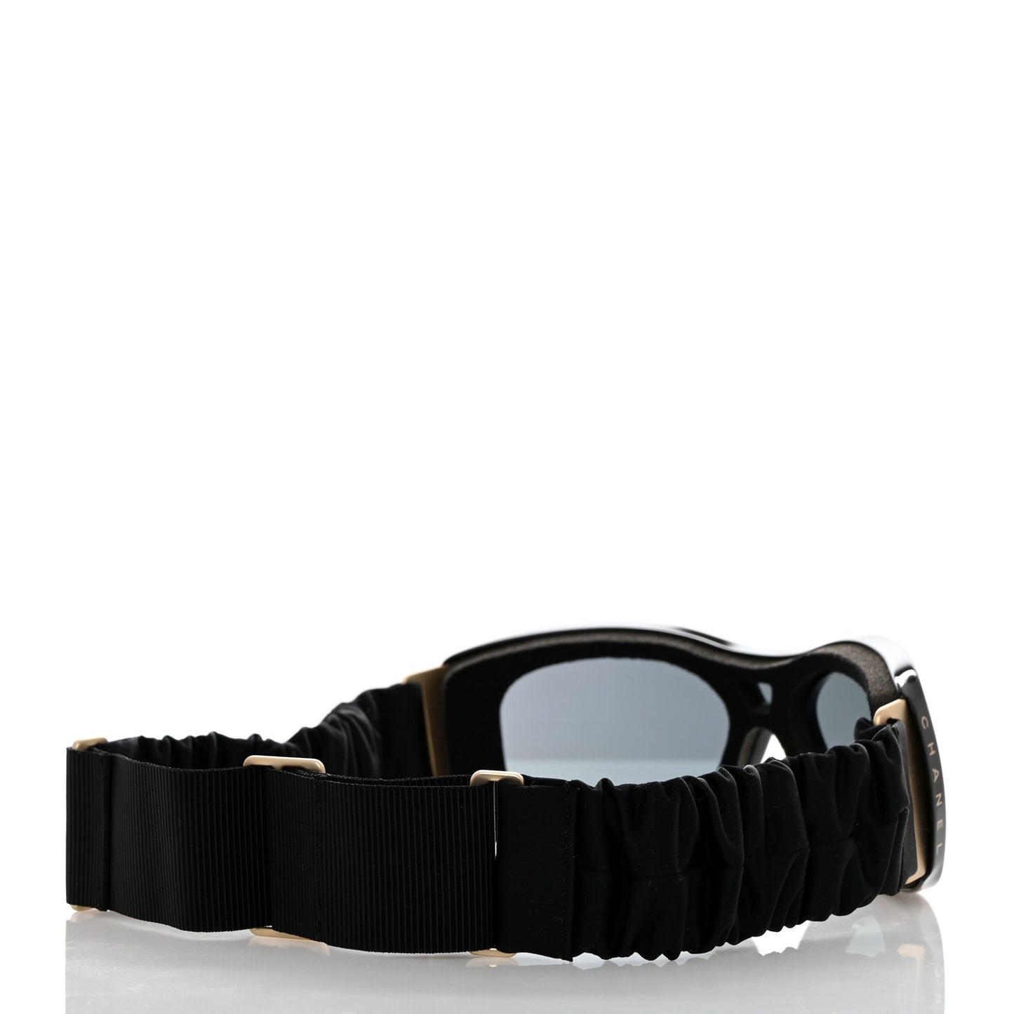 Crystal Acetate Technical Satin Shield Sunglasses Black