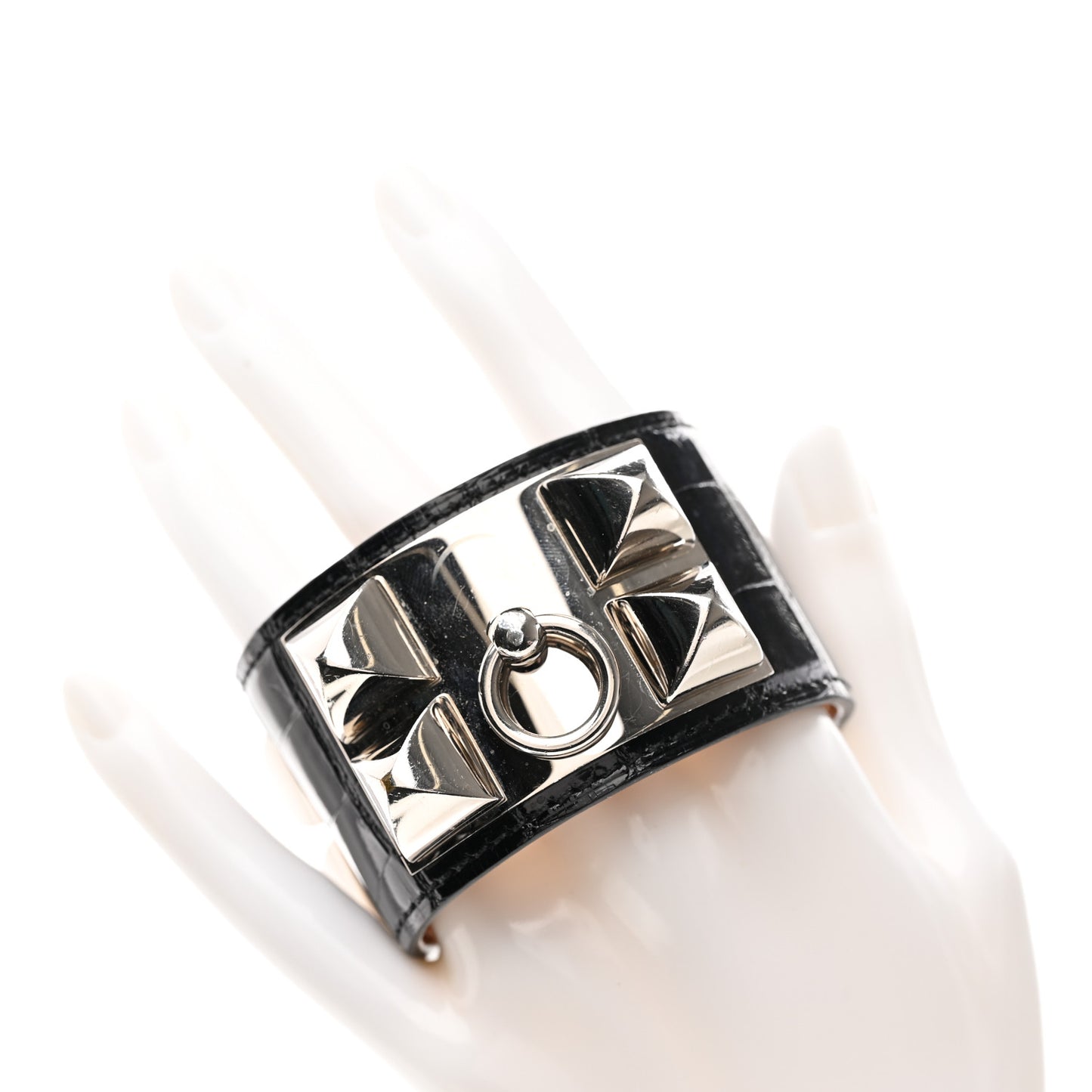 Shiny Alligator Collier De Chien CDC Bracelet Black