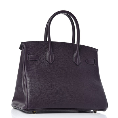 Hermes Taurillon Clemence Birkin 30 Raisin 3 of 39