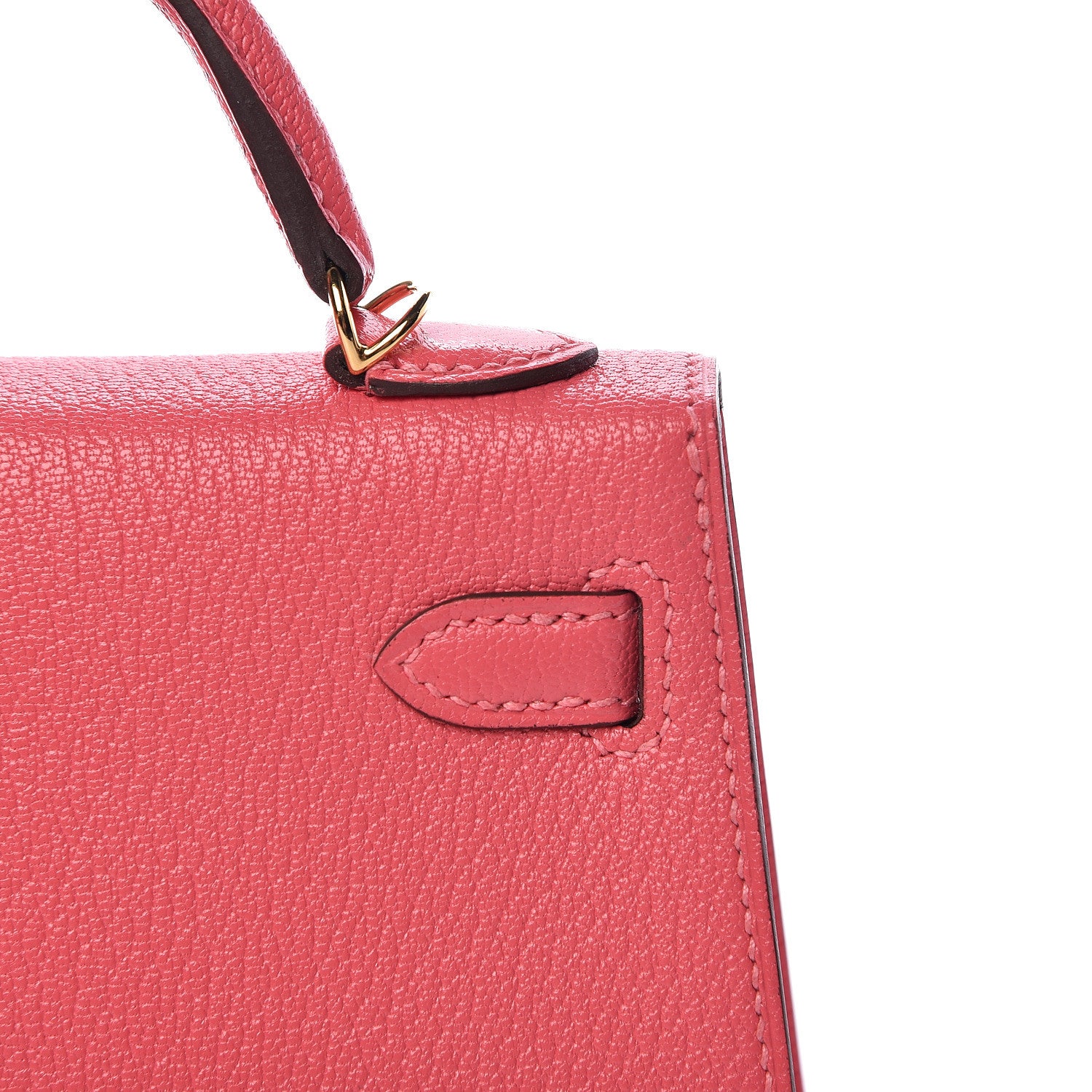 Hermes Chevre Mysore Mini Kelly Sellier 20 Rose Lipstick 12 of 31