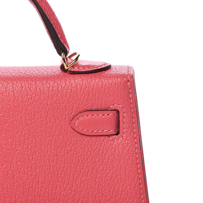 Hermes Chevre Mysore Mini Kelly Sellier 20 Rose Lipstick 12 of 31