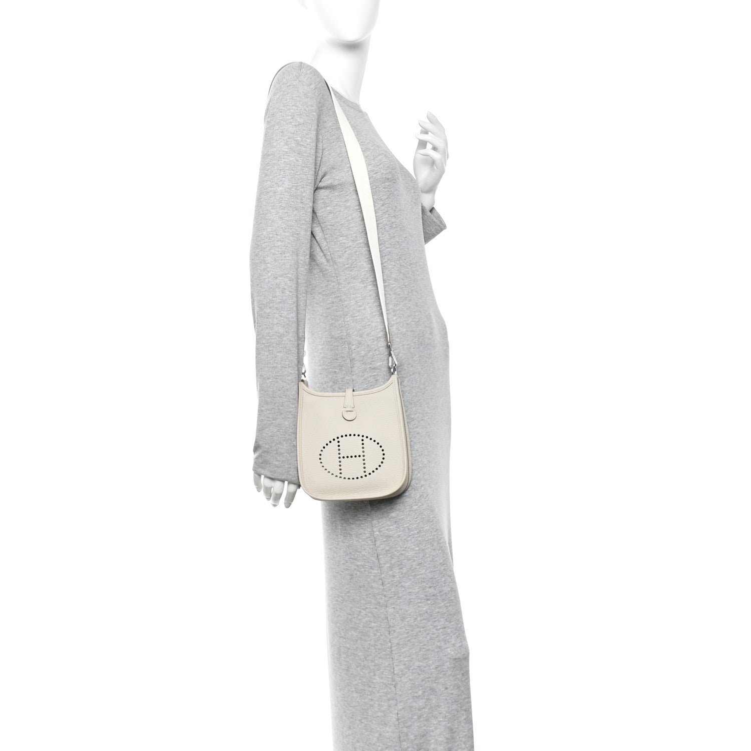 Hermes Taurillon Clemence Amazone Evelyne TPM Craie White 2 of 10
