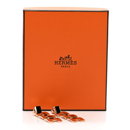 Hermes Gold Lacquer Eileen Drop Earrings Black 5 of 5