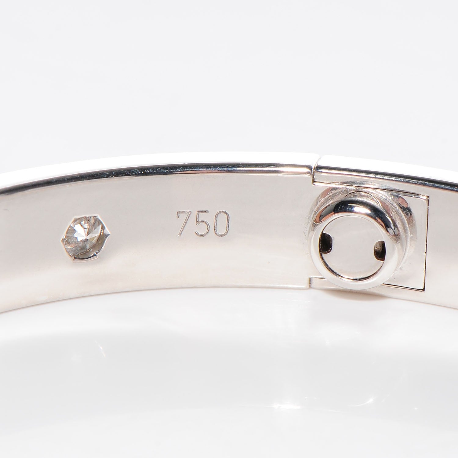 Cartier 18K White Gold 10 Diamond LOVE Bracelet 16 5 of 6