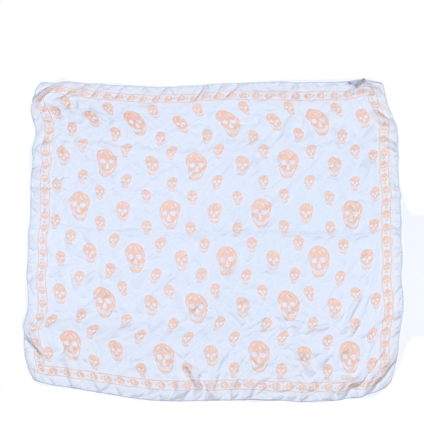 Silk Chiffon Skull Scarf Light Blue