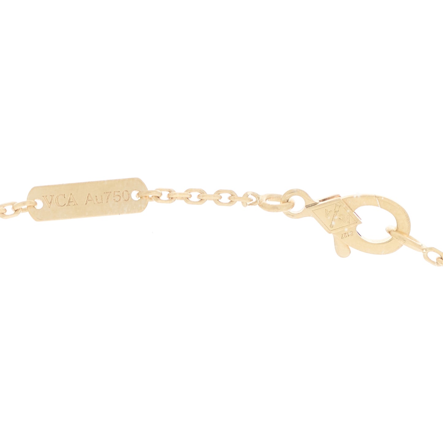 18K Yellow Gold Mother of Pearl Vintage Alhambra Pendant Necklace