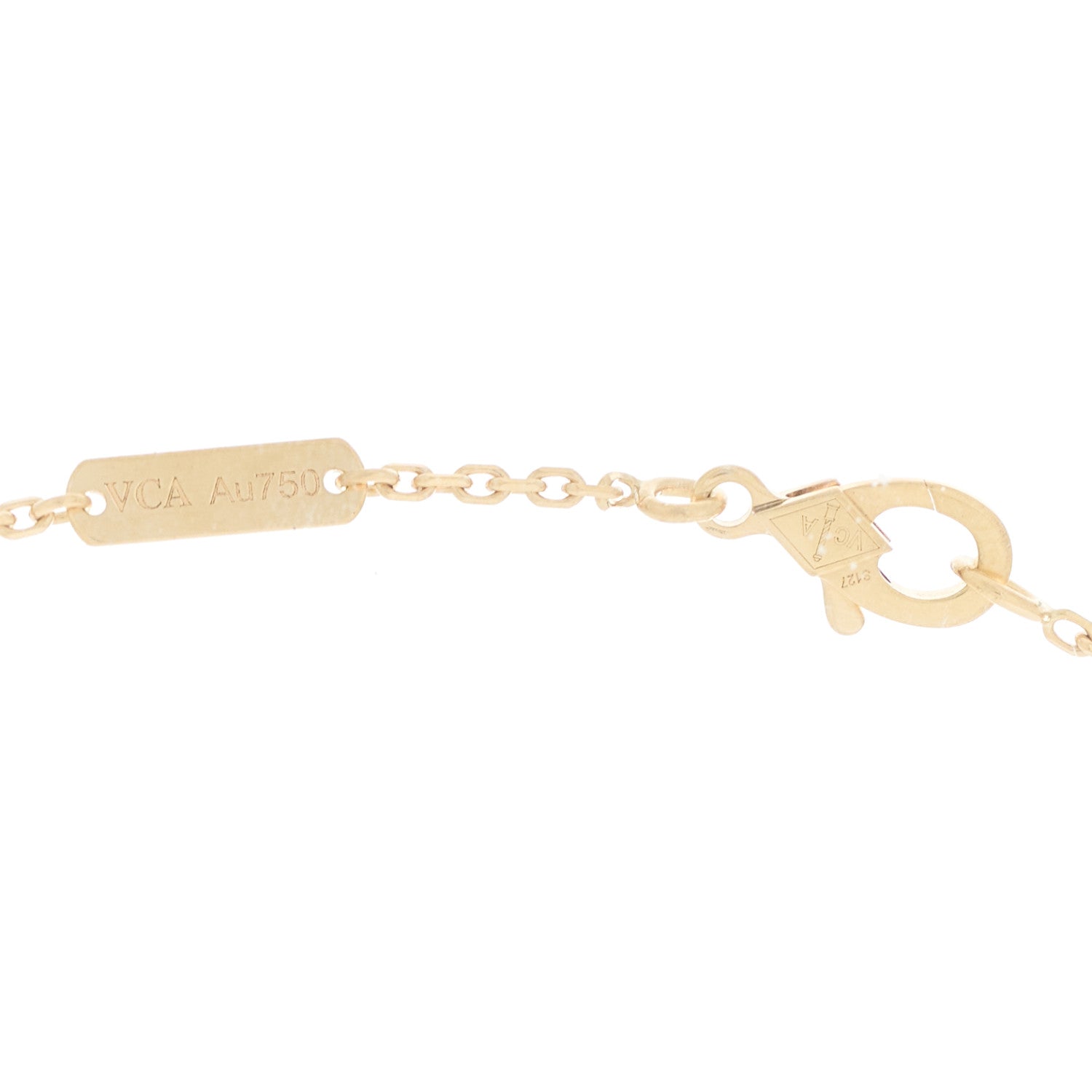 Van Cleef & Arpels 18K Yellow Gold Mother of Pearl Vintage Alhambra Pendant Necklace 5 of 6