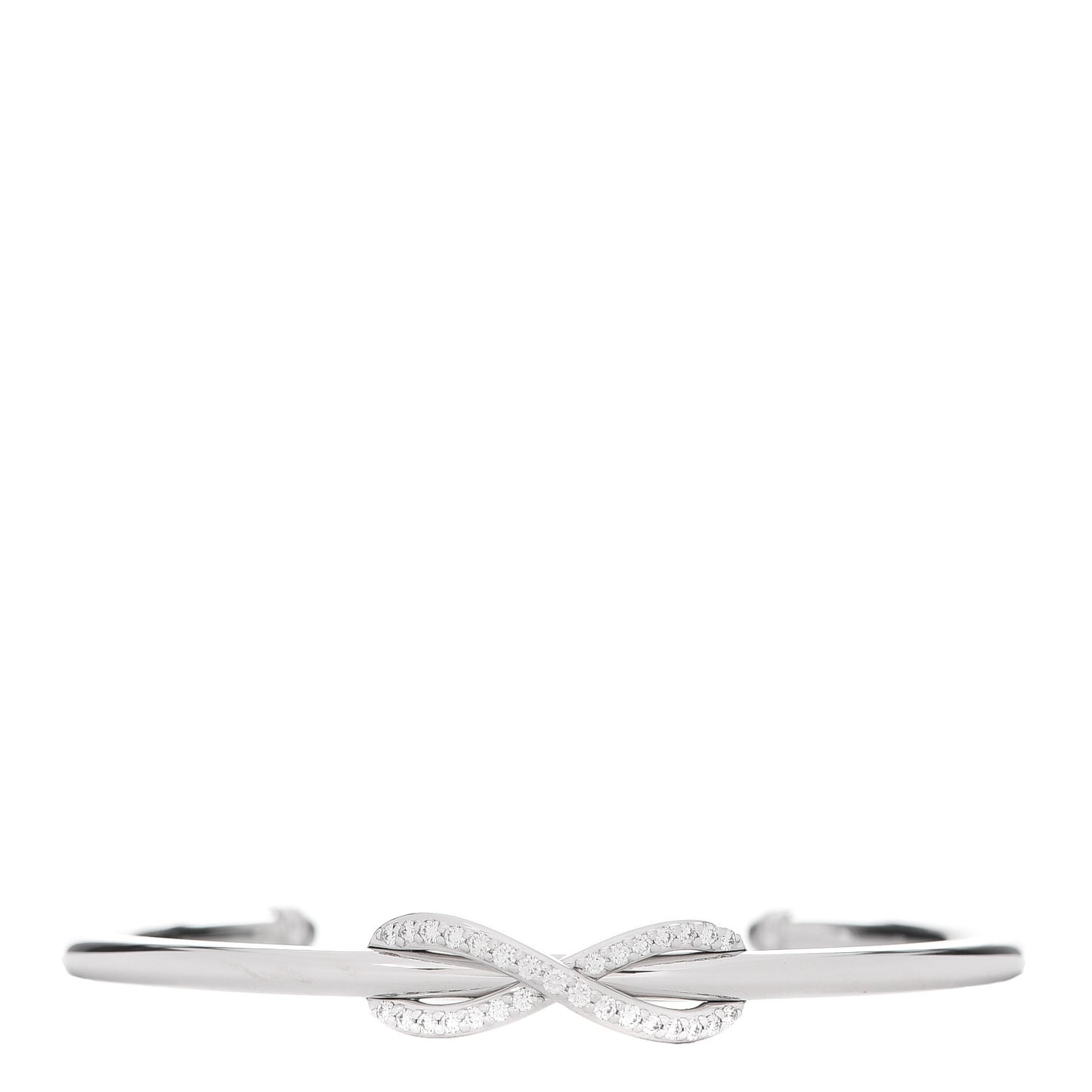 18K White Gold Diamond Infinity Cuff Bracelet