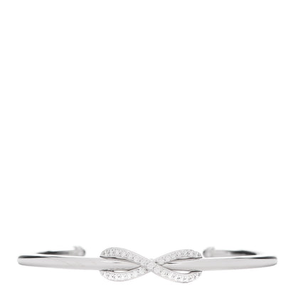 Tiffany 18K White Gold Diamond Infinity Cuff Bracelet 1 of 5