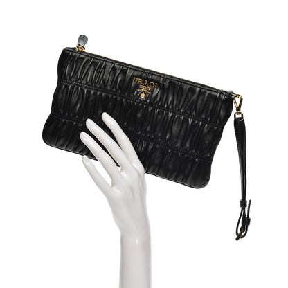 Prada Nappa Gaufre Zip Wristlet Nero Black 2 of 7