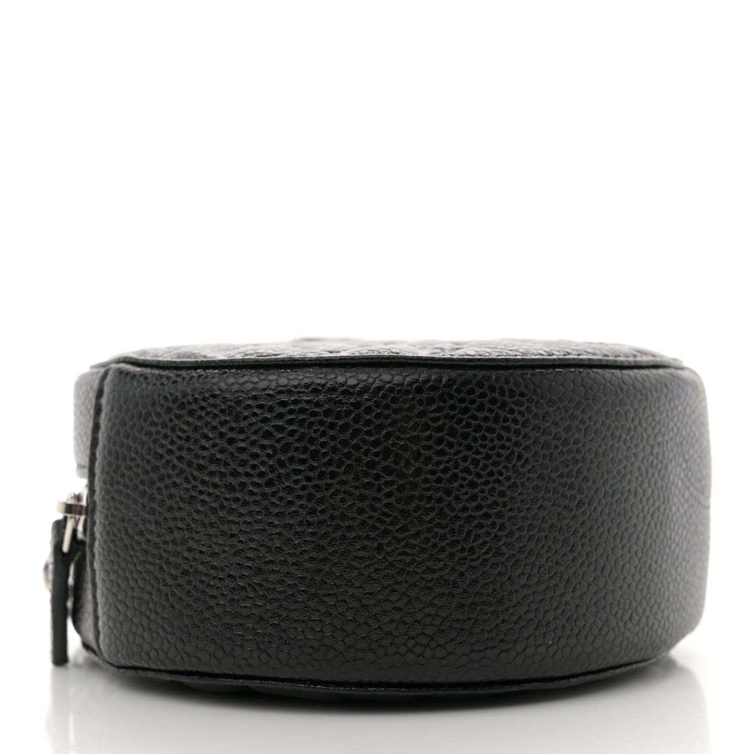 Chanel Caviar Camellia Embossed Round Clutch With Chain Black 4 of 11