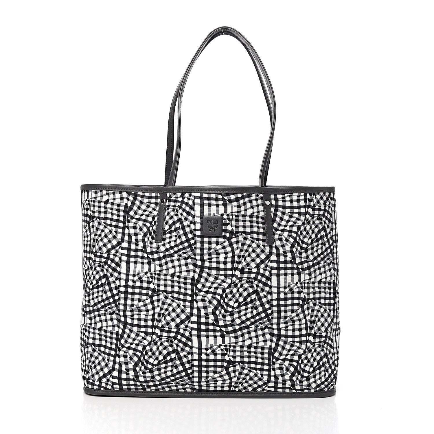 MCM Visetos Medium Reversible Shopper Tote Phantom Grey 4 of 14