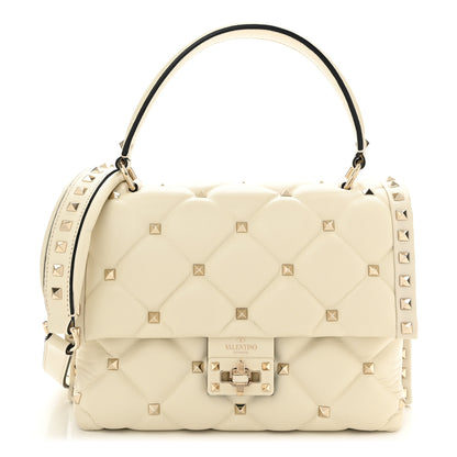 Valentino Garavani Nappa Medium Candystud Top Handle Bag Light Ivory 1 of 9