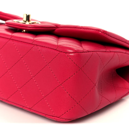Chanel Lambskin Quilted Mini Top Handle Rectangular Flap Fuchsia 11 of 12