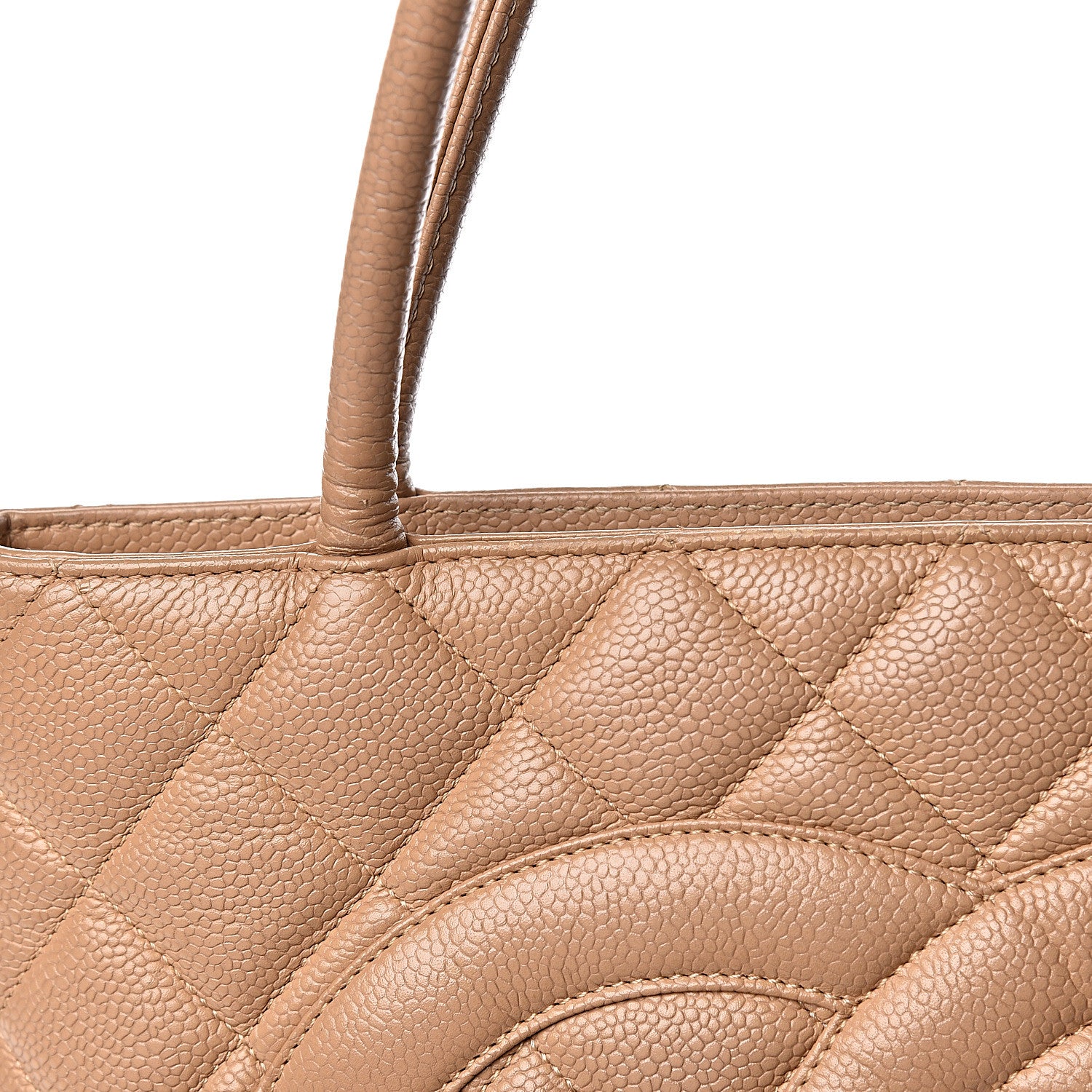 Chanel Caviar Quilted Medallion Tote Beige 8 of 18