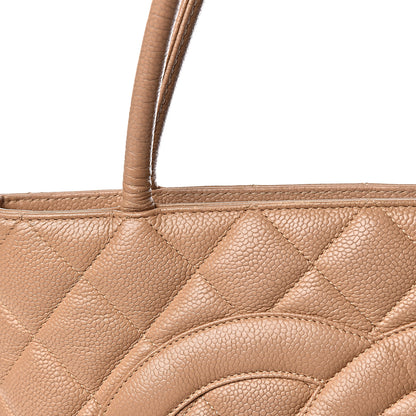 Chanel Caviar Quilted Medallion Tote Beige 8 of 18