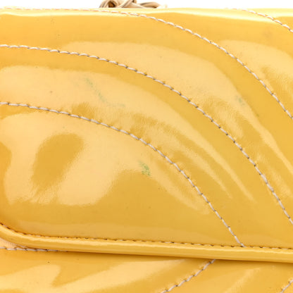 Chanel Patent Quilted East West Flap Yellow 14 of 14
