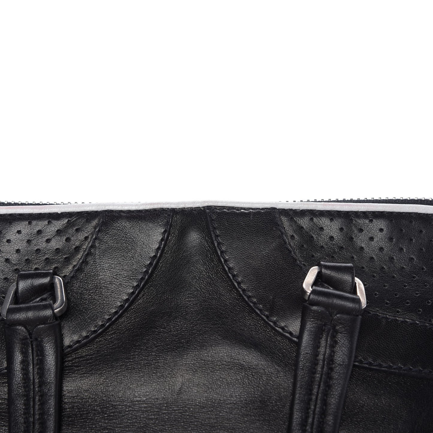 Vitello Drive Perforated Shoulder Bag Black