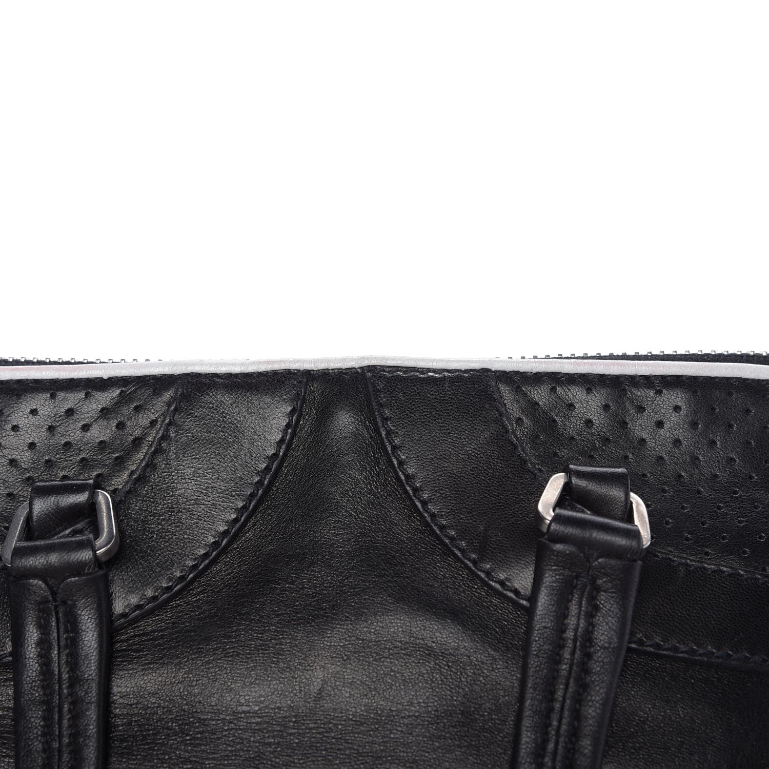 Prada Vitello Drive Perforated Shoulder Bag Black 13 of 14