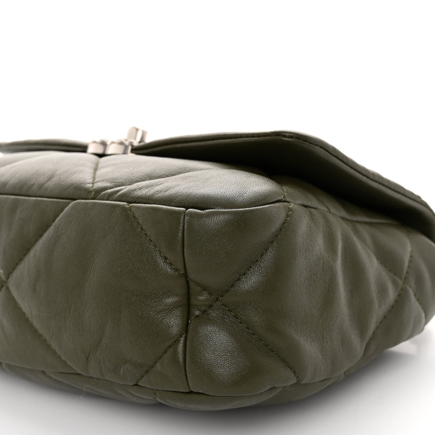 Chanel Lambskin Quilted Medium Chanel 19 Flap Khaki 10 of 11
