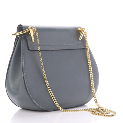 Chloe Suede Smooth Calfskin Drew Shoulder Bag Cloudy Blue 3 of 9