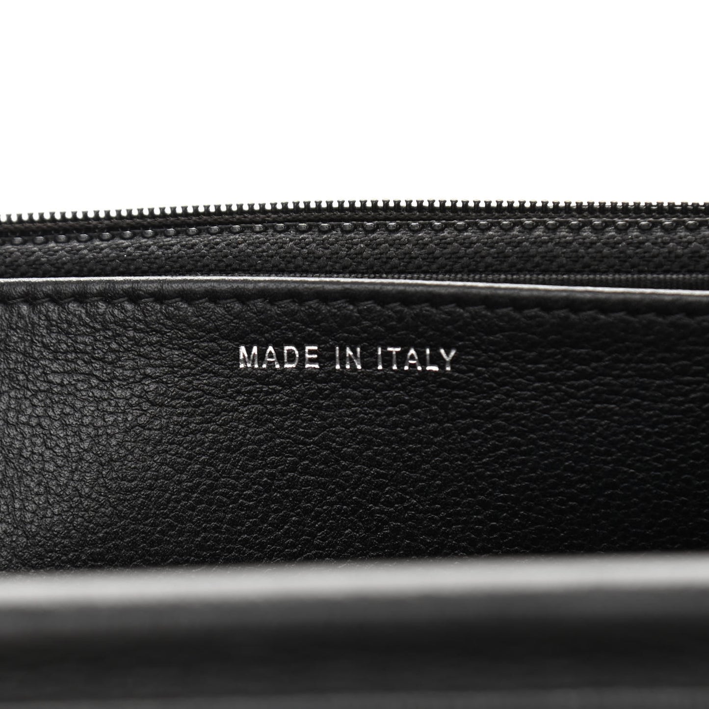 Grained Calfskin Quilted CC Box Wallet On Chain WOC Black