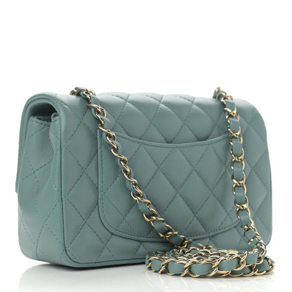 Chanel Lambskin Quilted Mini Rectangular Flap Green 3 of 11