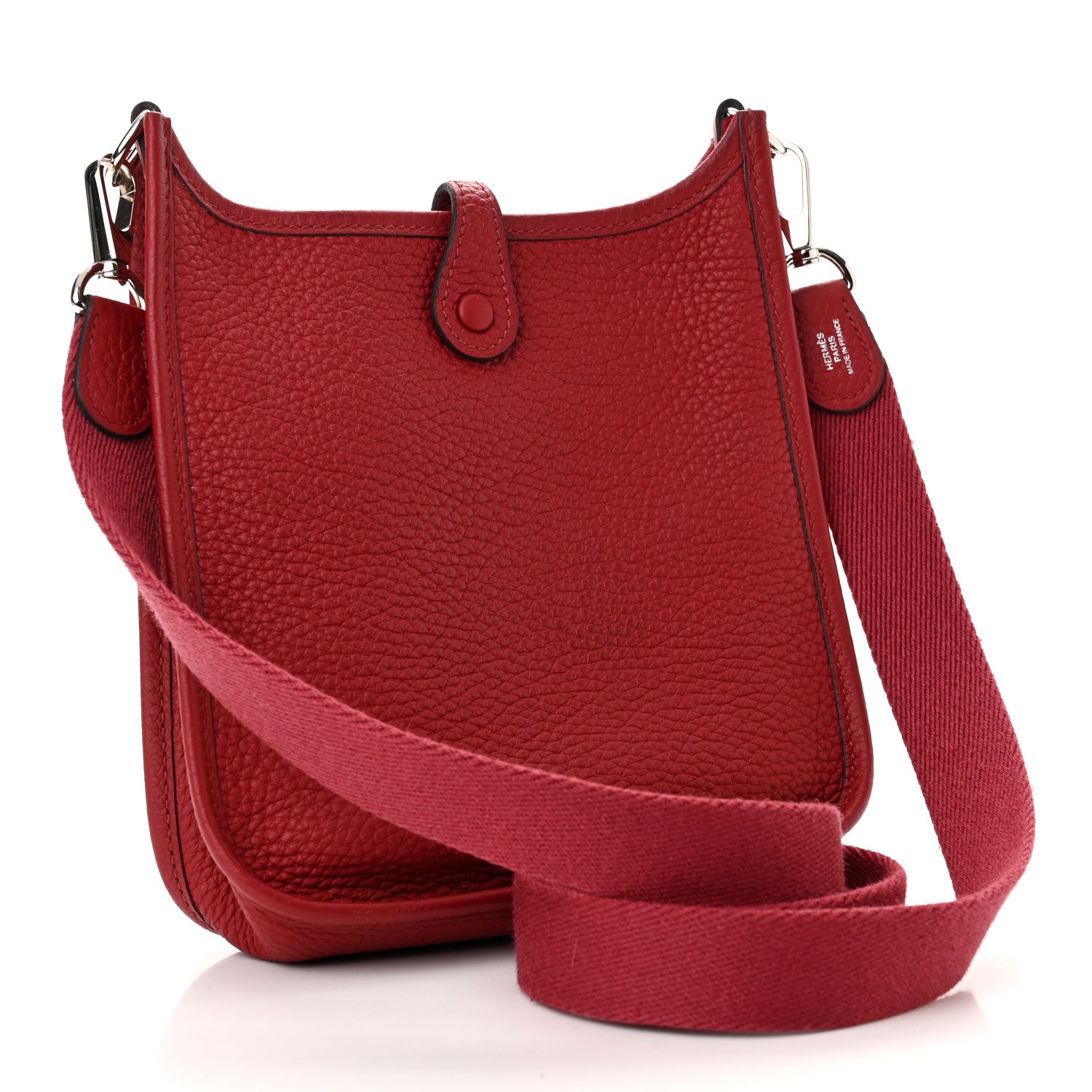 Hermes Taurillon Clemence Evelyne TPM Rouge Grenat 2 of 11