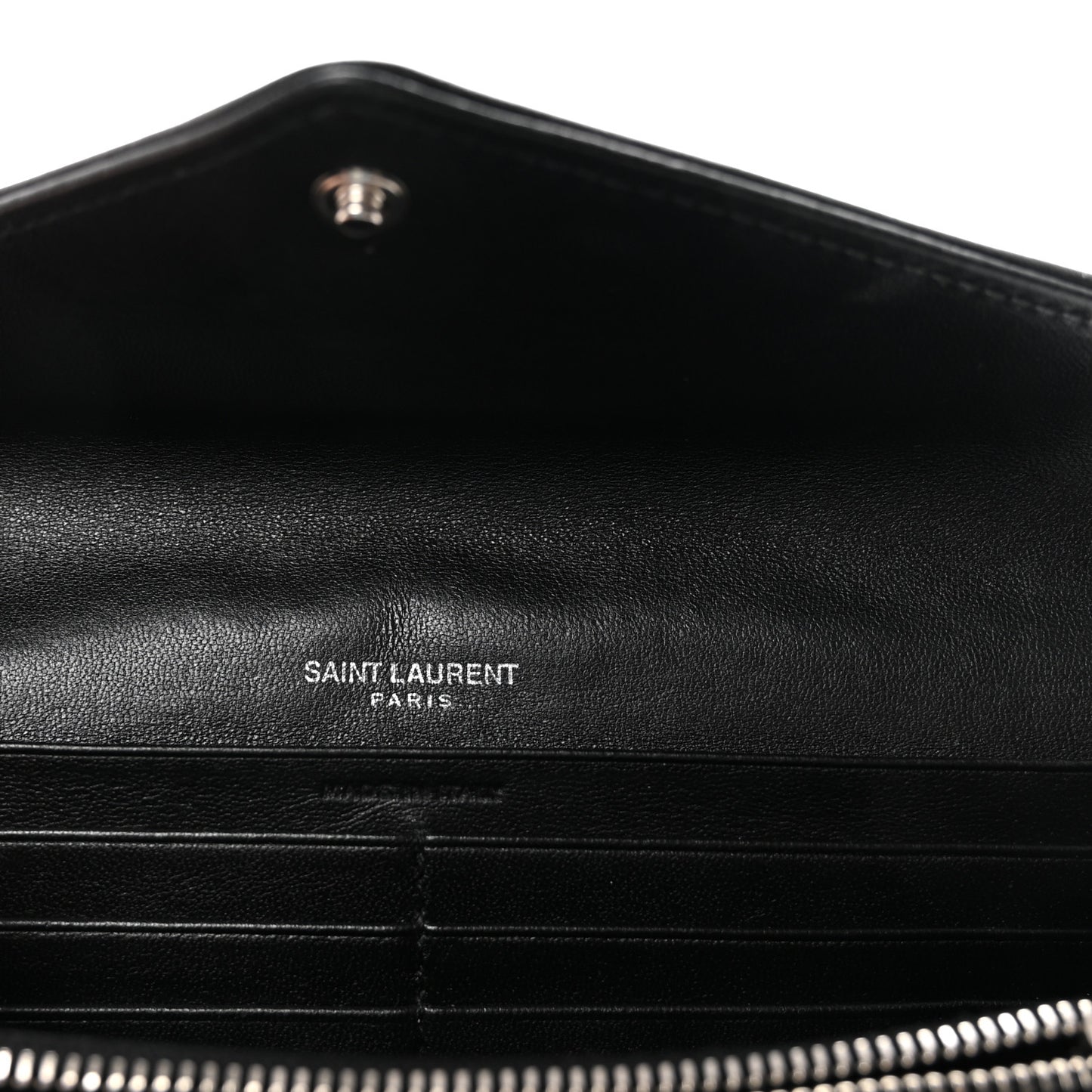 Lambskin Y Quilted Monogram Large Loulou Flap Wallet Black