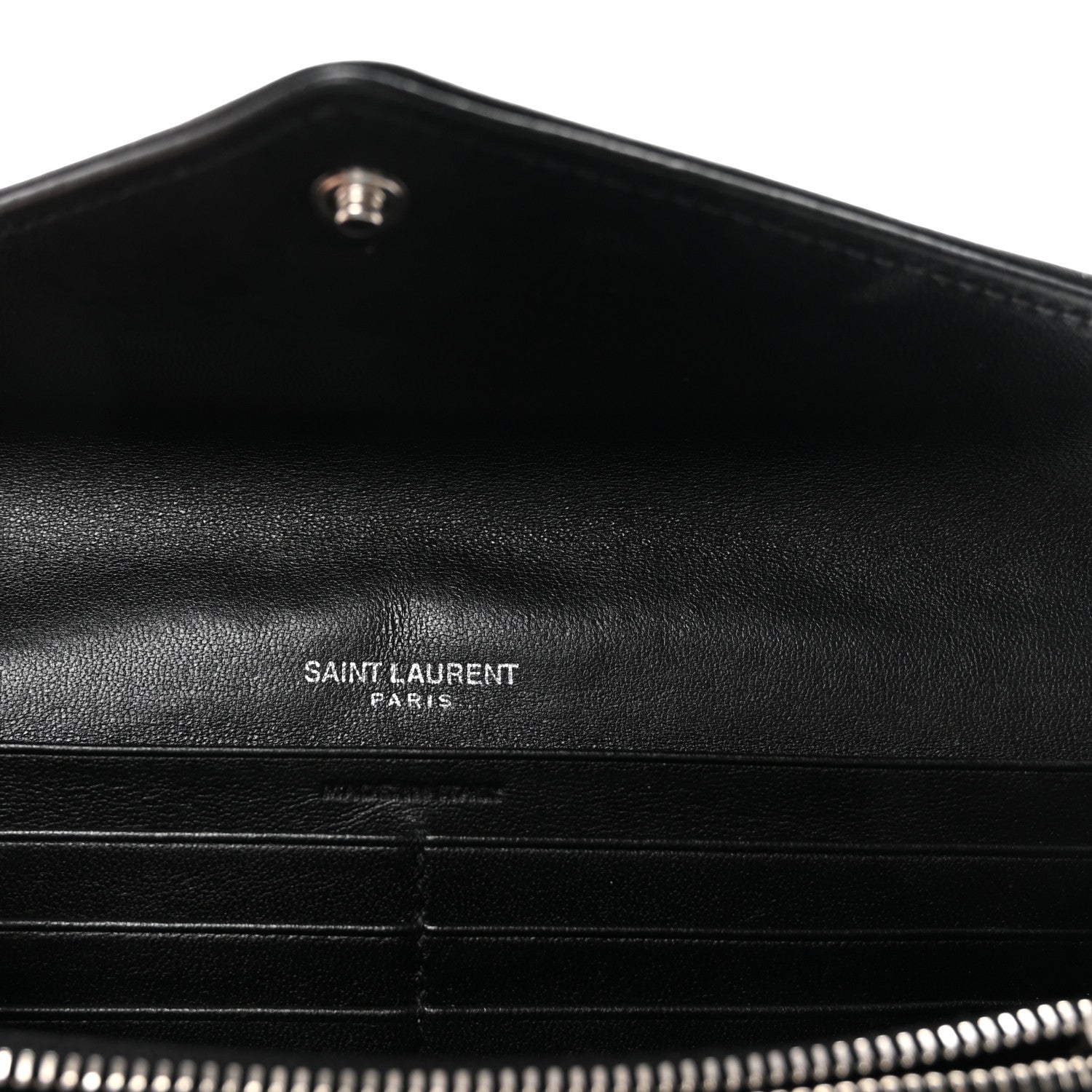 Saint Laurent Lambskin Y Quilted Monogram Large Loulou Flap Wallet Black 6 of 7