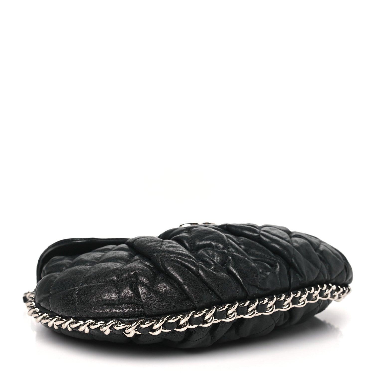 Chanel Washed Lambskin Quilted Medium Chain Around Messenger Black 4 of 11