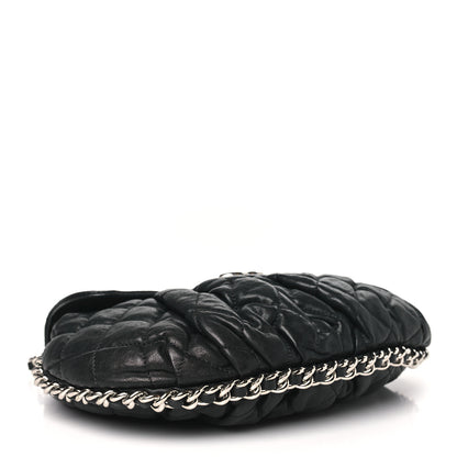 Chanel Washed Lambskin Quilted Medium Chain Around Messenger Black 4 of 11